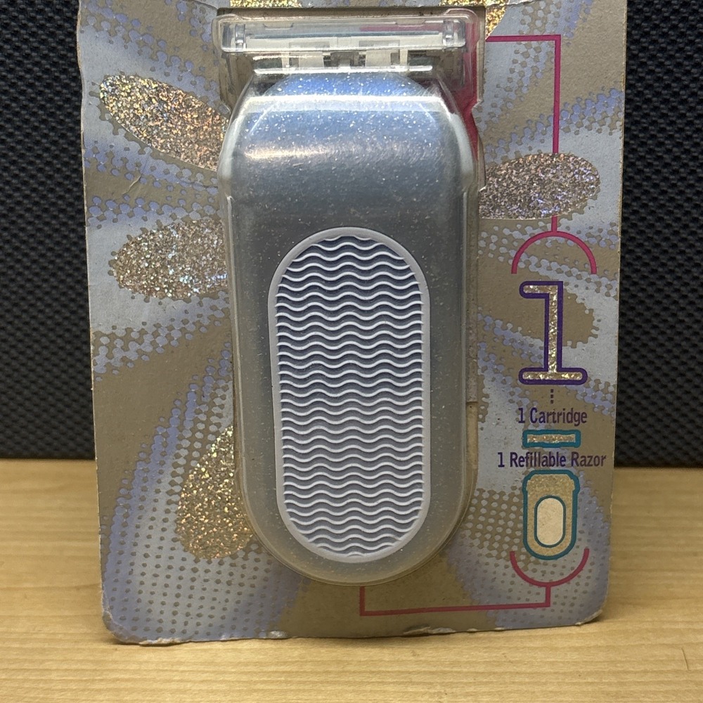 Gillette for Women Sensor Excel Razor Vintage 1999 Blue Sparkle NEW - Picture 3 of 9